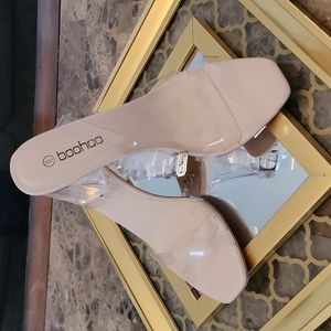 Boohoo nude/Transparent ankle tie heels